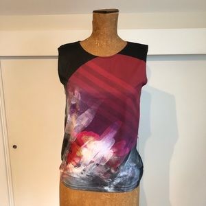 Abstract art athletic relaxed fit tank top
